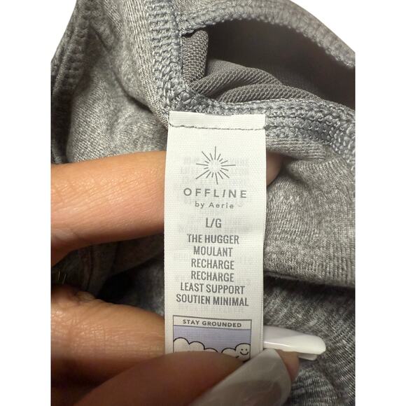NWT Offline by Aerie Grey One Shoulder L Crop Top - Picture 6 of 7
